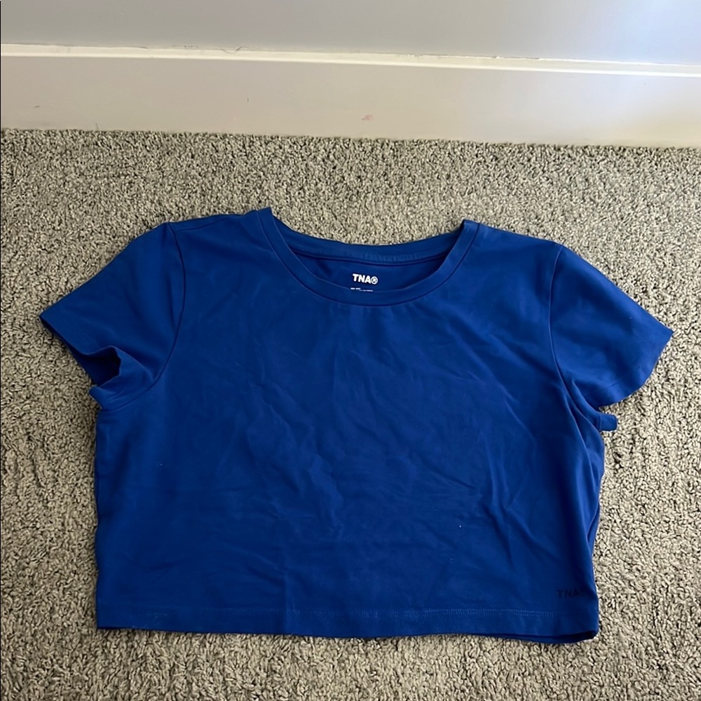 TNA Royal Blue Crop Top Aritzia